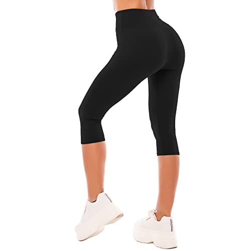 Detalle de SINOPHANT leggins cortos mujer 3/4 cintura alta (capri) negros S-M