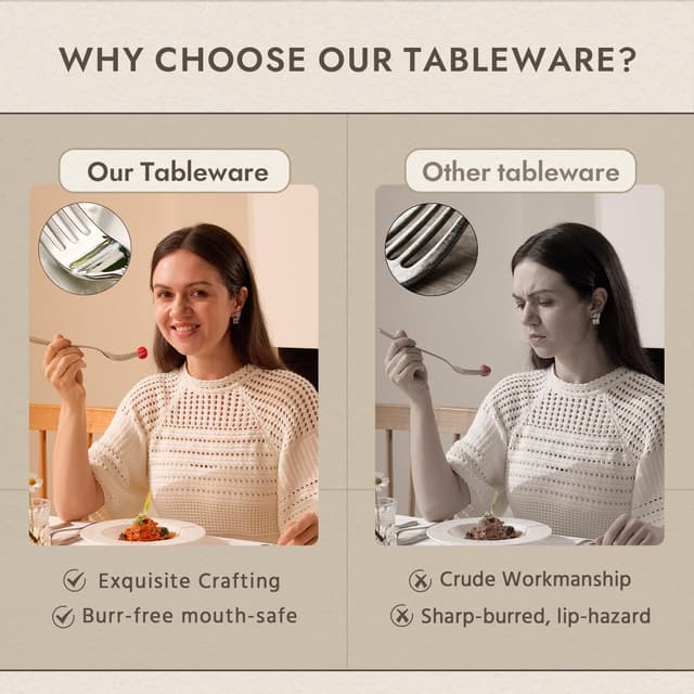 Thumbnail 4 de Kingstone 40 Piece Teardrop Silverware Set for 8