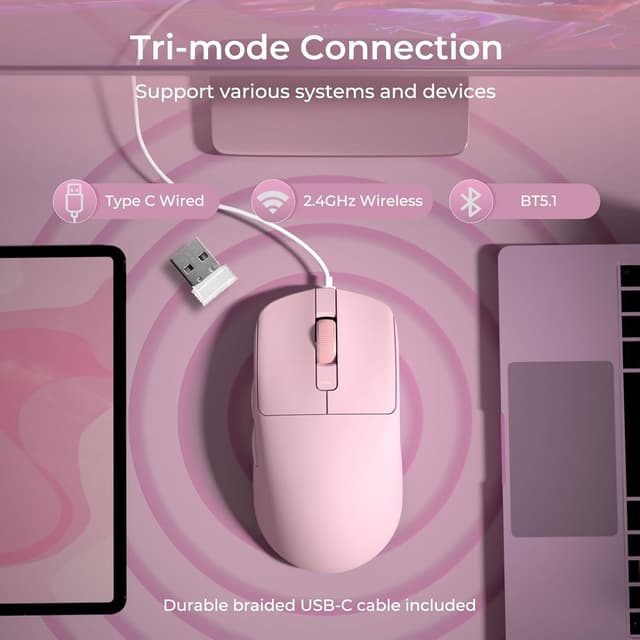 Detalle 2 de RK ROYAL KLUDGE M30 43g ultra‑light gaming mouse 24000 DPI