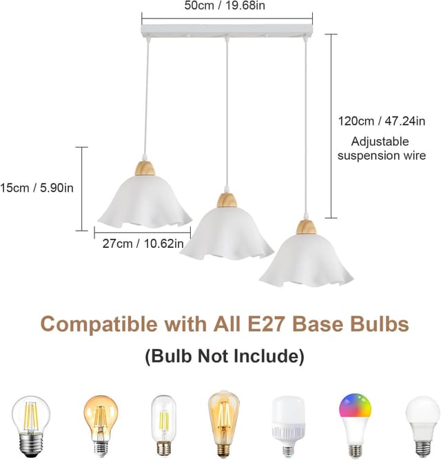 Detalle 2 de Goeco Lámpara Colgante de Cristal E27