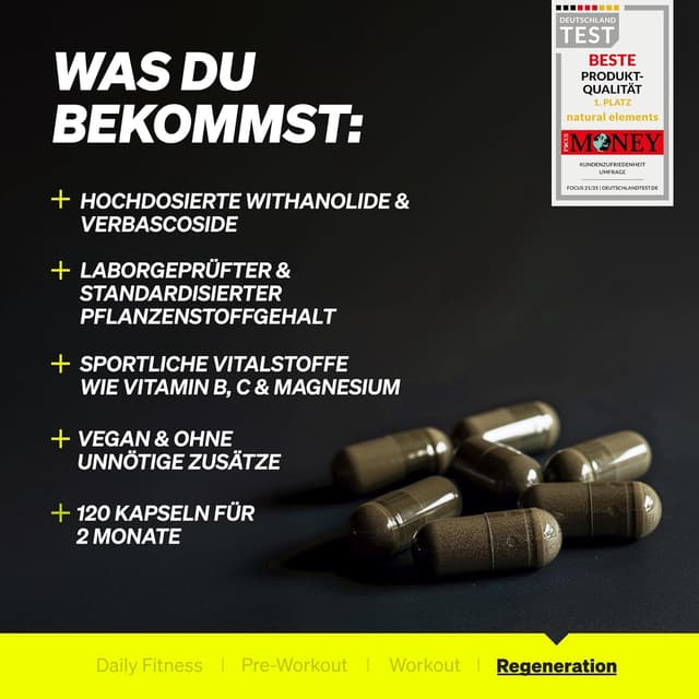 Detalle 2 de natural elements Ashwagandha Komplex 600 mg Kapseln