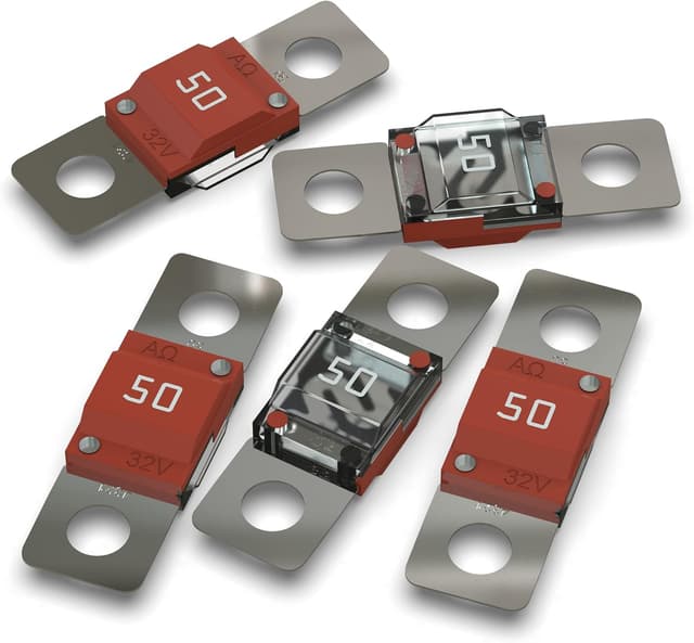 Detalle 2 de Fusible Midi AUPROTEC 50 A rouge à verrouillage à vis (5 pièces) – ISO 8820-5