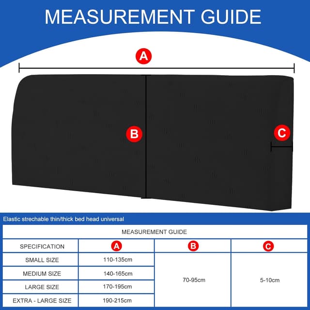 Detalle de Ystyle Copri Testiera Letto matrimoniale/singolo elasticizzata 150 cm (nero)