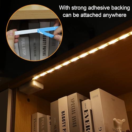 Detalle de Auting Tira de pilas LED de 1 metro con 30 LED y luz blanca cálida (para debajo del armario)