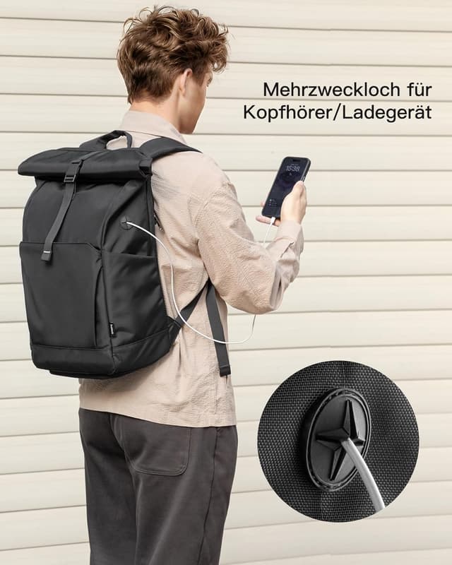 Thumbnail 6 de Inateck Rolltop Rucksack 25–30L mit Schuhfach, 17 Zoll 💼
