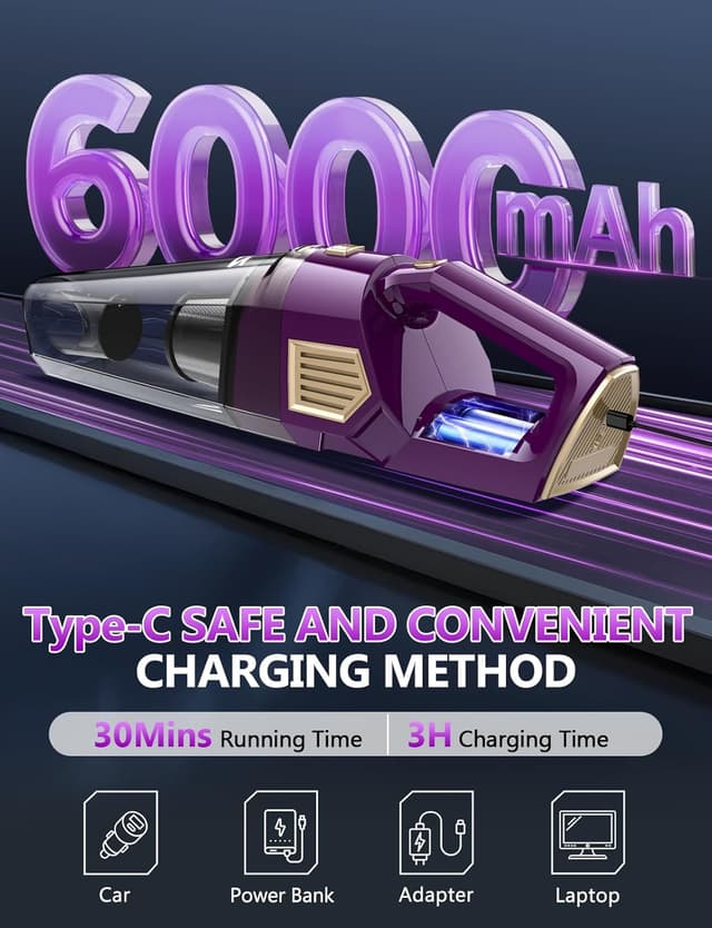 Thumbnail 4 de ZJZJ Handheld Vacuum 15000PA Powerful Suction