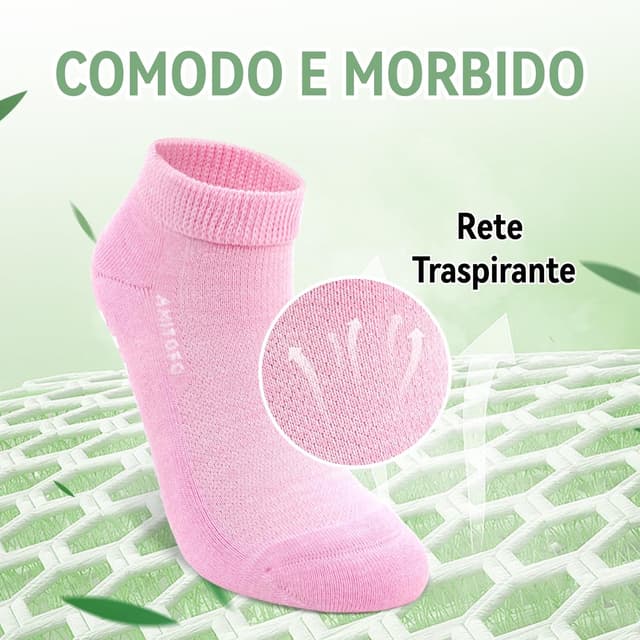 Detalle de LOFIR calzini donna antiscivolo in fibra di bambù per diabetici, senza elastico e senza cuciture (6 paia)