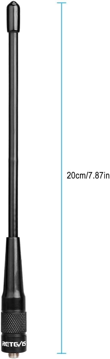 Detalle de Retevis RHD701 antenna ricetrasmittente VHF/UHF doppia banda SMA-F (2 pezzi) per walkie talkie