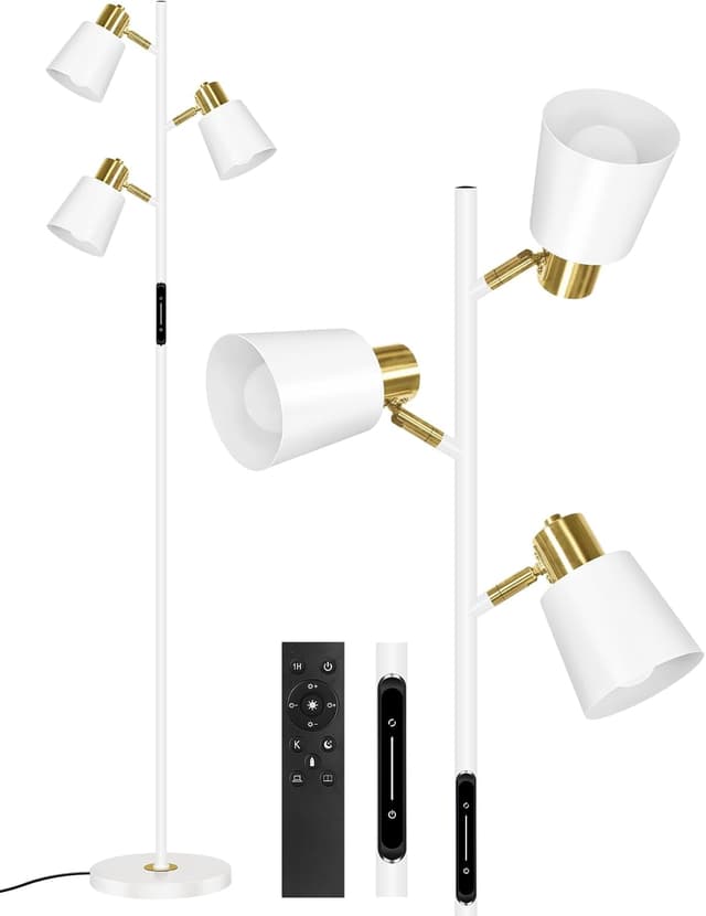 Detalle de OUTON Lampada da Terra LED dimmerabile con telecomando e controllo touch, 36W