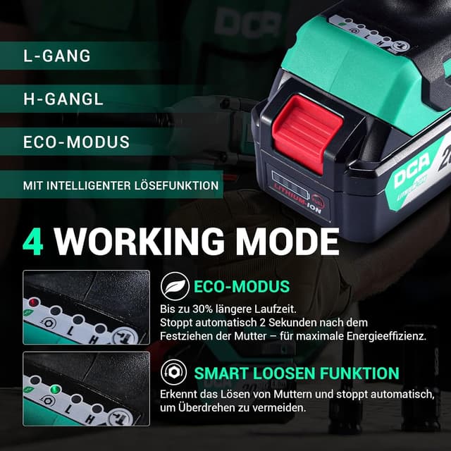 Detalle de DCA Llave de Impacto Brushless 20V 320 N.M