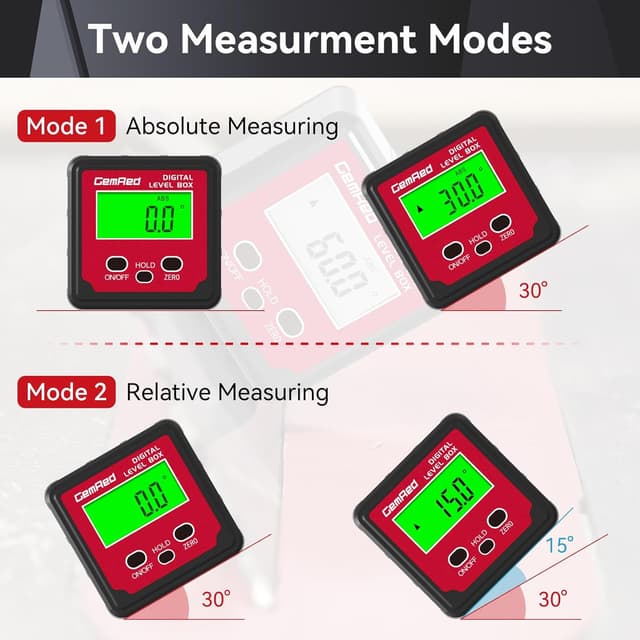Detalle de GemRed digitaler Winkelmesser mit Magnetfuß