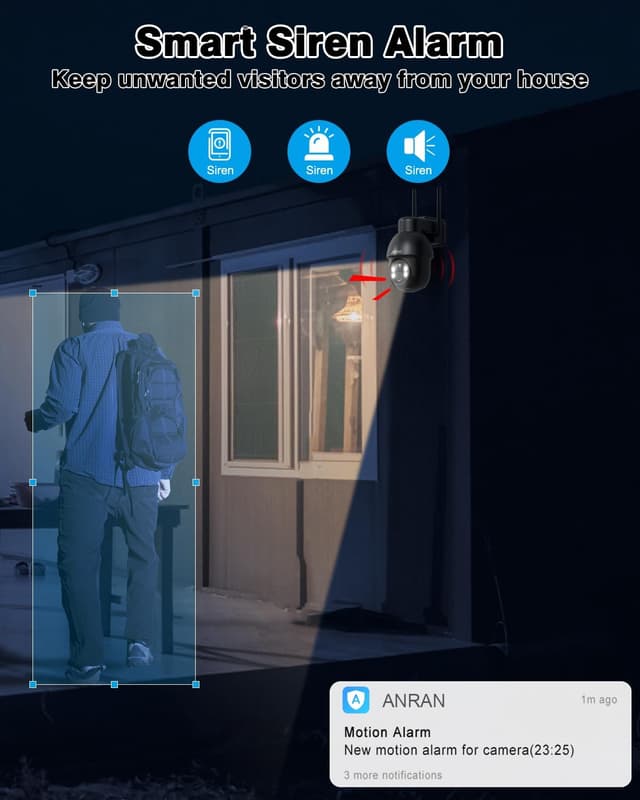 Thumbnail 3 de ANRAN Q03 Caméra 5MP extérieure 360°