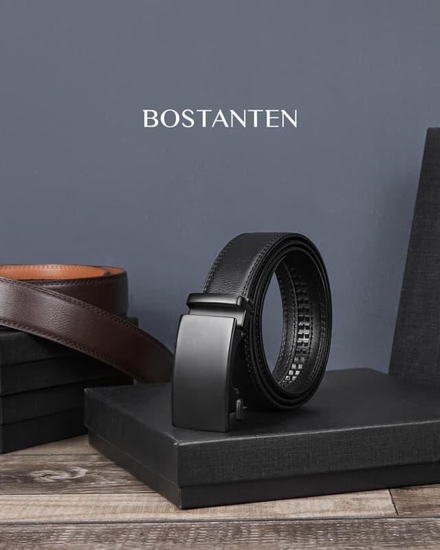 Thumbnail 4 de BOSTANTEN Mens Ratchet Leather Belt 28-48 đź‘”