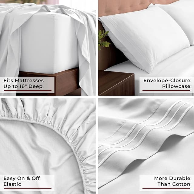 Thumbnail 4 de Mellanni King Sheets Set 4‑PC, Extra Soft