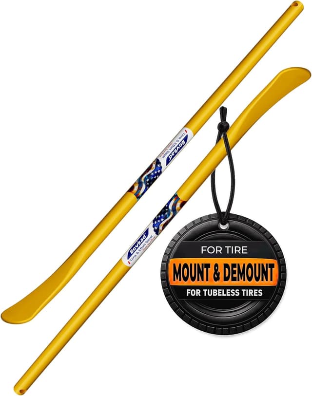 Detalle de Bovkad 30-Inch Heavy-Duty Tire Spoon Bars (2-Pack) — Solid Steel Tire Irons for Truck, SUV, and Semi Tires