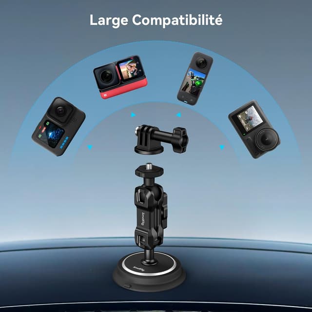 Detalle de SMALLRIG 4466 Support à ventouse magnétique 2 en 1 pour GoPro et caméras d’action