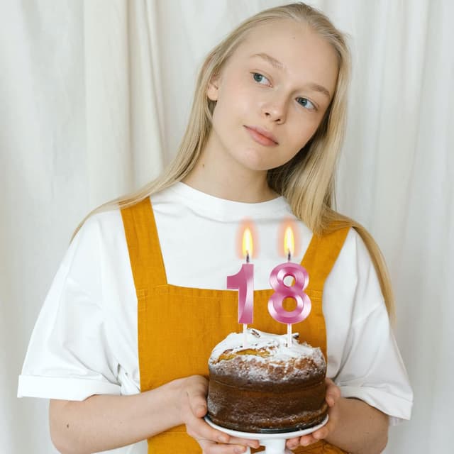 Thumbnail 4 de BEAN LIEVE Velas de cumpleaños números 0-9 rosas