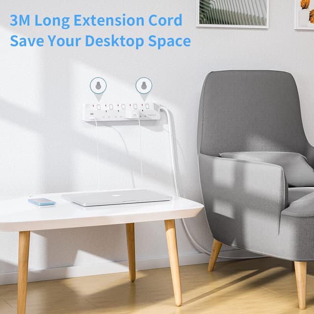 Thumbnail 6 de 3M 4 Way Extension Lead with USB 3 m