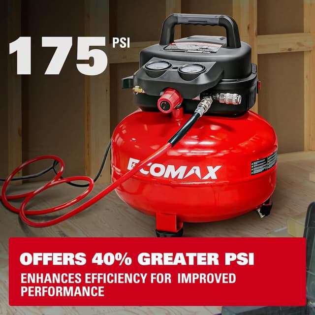 Thumbnail 3 de ECOMAX 6-Gallon Pancake Air Compressor 175 PSI
