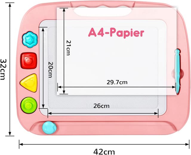 Detalle 2 de SGILE Magnet Maltafel Zaubertafel 42 x 32 cm