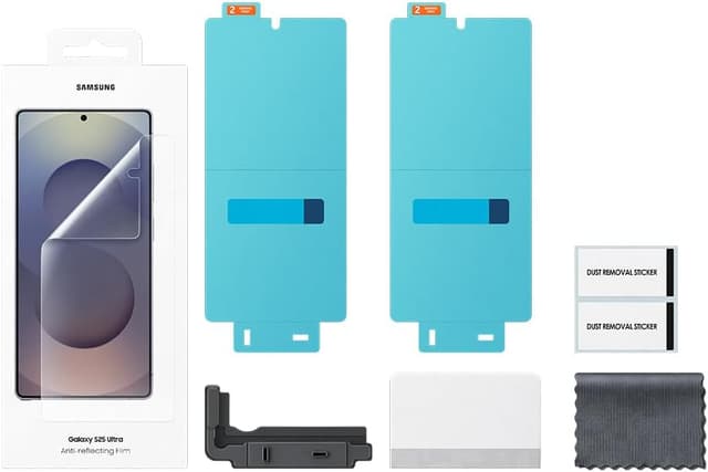 Detalle 2 de Samsung 2X pellicola protettiva trasparente anti-riflesso per Galaxy S25 Ultra (confezione da 2)