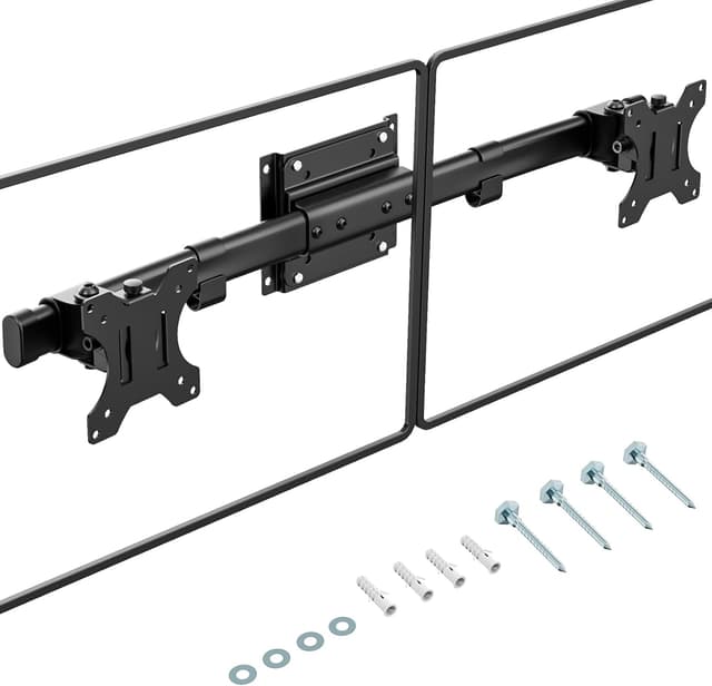 Detalle de Dual Monitorhalterung Adapter für 13–27 Zoll Monitore (VESA 75x75/100x100) bis 10 kg pro Arm