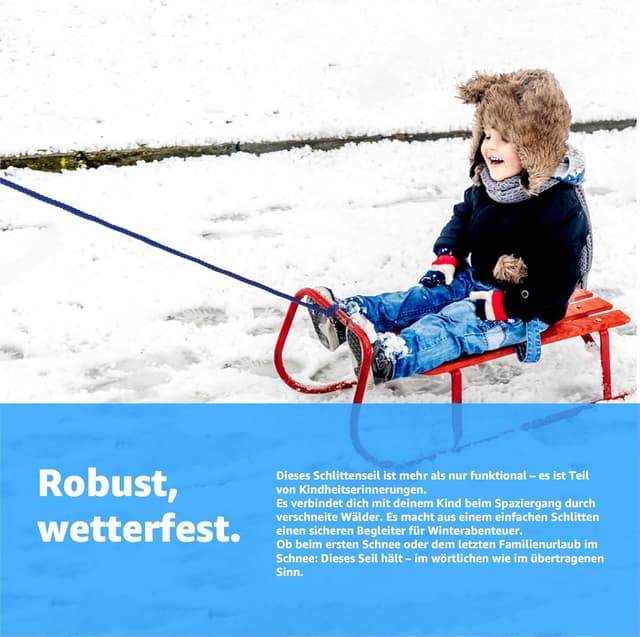 Thumbnail 2 de happymas Corde de traction 150 cm pour luge