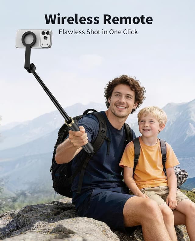 Detalle 2 de Vimose 65" Magnetic Tripod for iPhone with Remote (MagSafe-compatible selfie stick tripod)