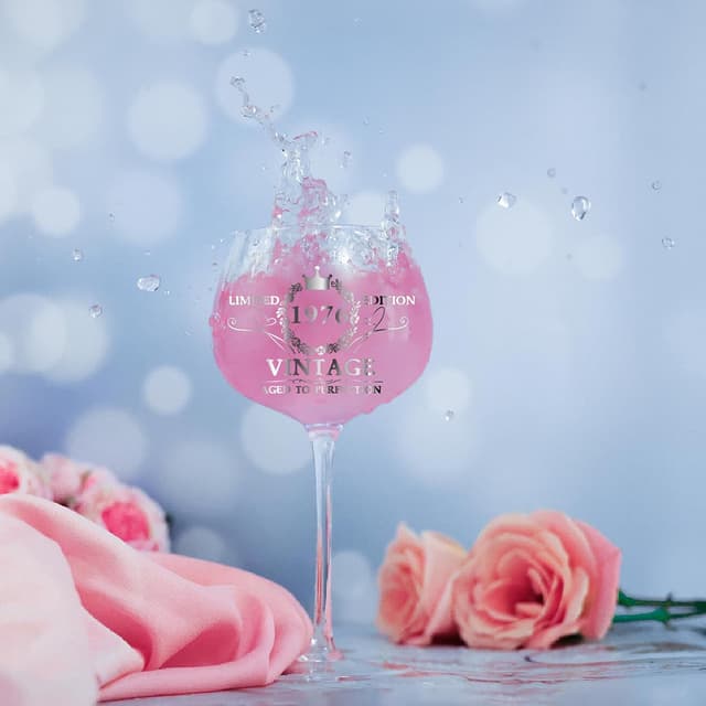 Detalle 2 de Vintage 1976 Engraved 50th Wine Glass 16 oz