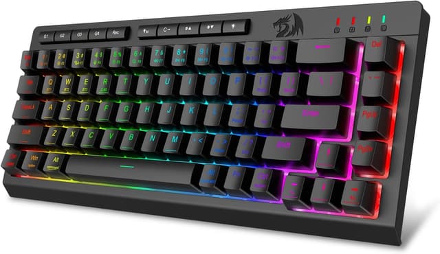 Detalle de Redragon Wireless Gaming Keyboard (Tri-Mode Bluetooth/2.4GHz/USB-C) – 60% Mini RGB Macro Keyboard