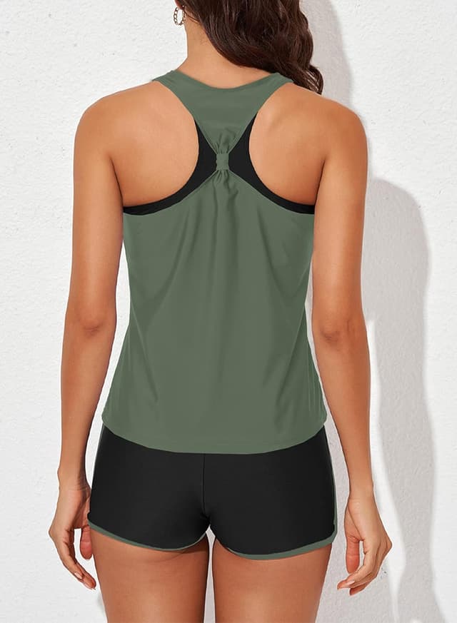 Thumbnail 1 de Aleumdr 3‑Piece Athletic Tankini with Shorts