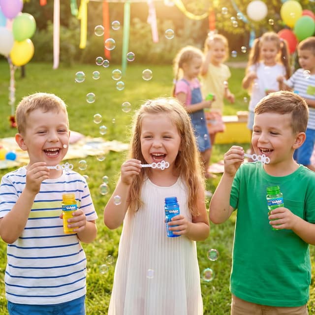 Detalle 2 de JOYIN 6-pack Bubble Bottles (4oz/118ml) with Bubble Solution – summer party bubble wand favours for kids