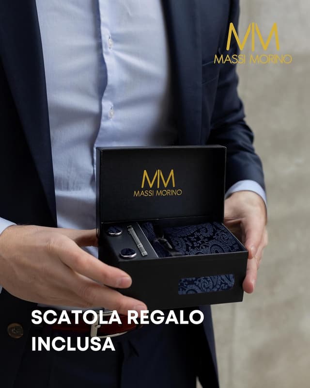 Thumbnail 4 de Massi Morino Cravatta elegante 5 in 1 con set regalo
