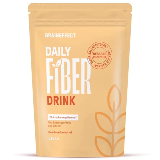 Detalle 2 de BRAINEFFECT DAILY FIBER Ballaststoffgetränk mit Flohsamenschalen & Inavea™ Mix (zuckerfrei, 30 Portionen)