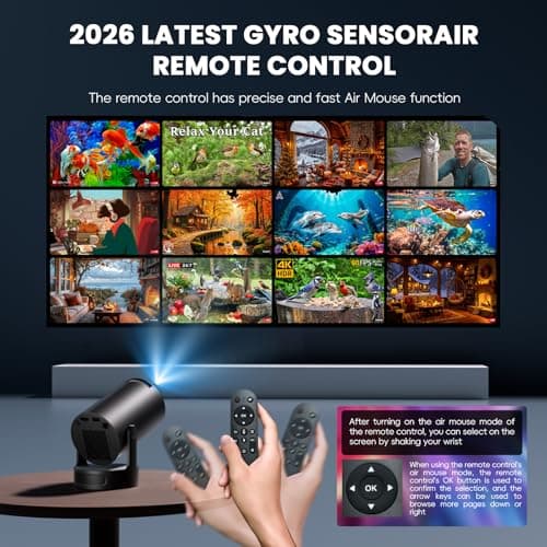 Thumbnail 6 de wowlink W210 Mini proyector portátil con WiFi 6, Bluetooth 5.4 y apps integradas (Air Remote)