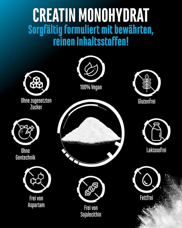 Detalle 2 de Créatine monohydrate en poudre microfine 500 g (vegan, sans additifs) – 147 portions