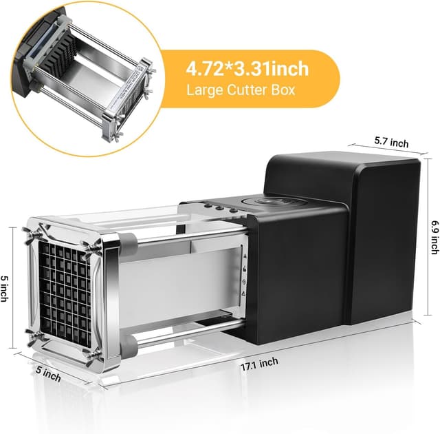 Detalle de Sopito Pommesschneider elektrisch mit Edelstahlklingen (6 mm, 9 mm, 12 mm)