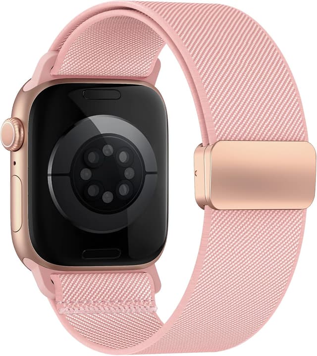 Detalle de Magnetic Elastic Nylon Apple Watch Sport Strap (38/40/41/42/44/45/46/49mm) – Stretchy Breathable Fit