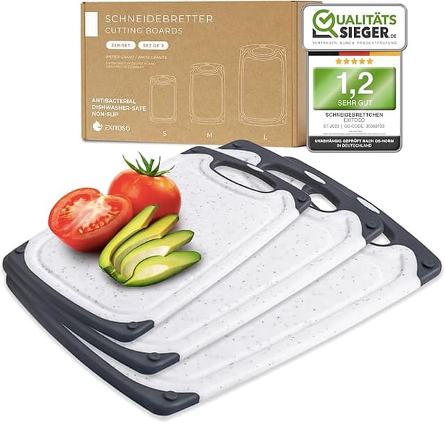 Detalle de Exitoso Juego de 3 Tablas de Cortar Antideslizantes y sin BPA 🗡