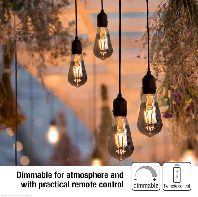 Detalle de hellum Lot de 2 lampes suspendues extérieures à batterie ST64 grise avec télécommande