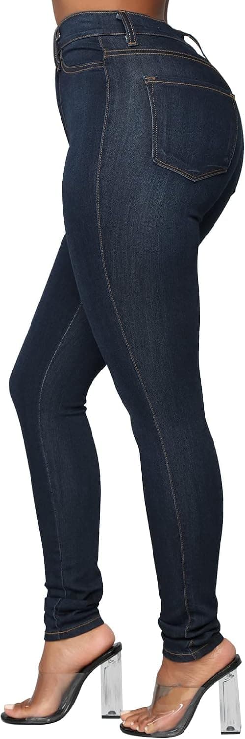 Detalle de KUNMI Womens Classic High Waisted Skinny Stretch Butt Lifting Jeans (Slim Fit Denim Pants)
