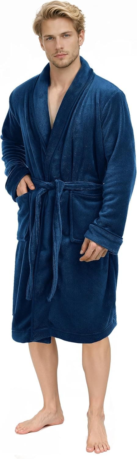 Detalle de NY Threads Vestaglia da uomo collo a scialle morbida