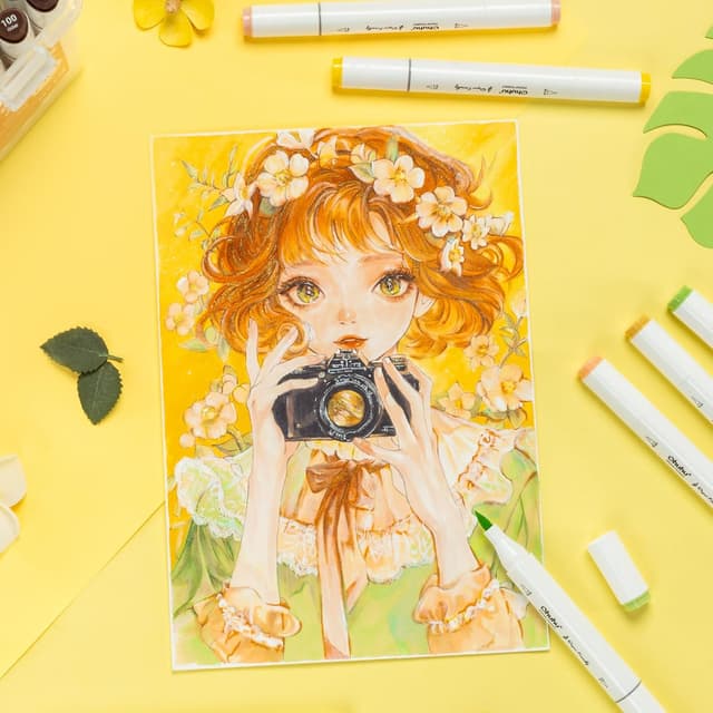 Detalle de Ohuhu Marker: 60 Filzstifte auf Wasserbasis mit Doppelspitze