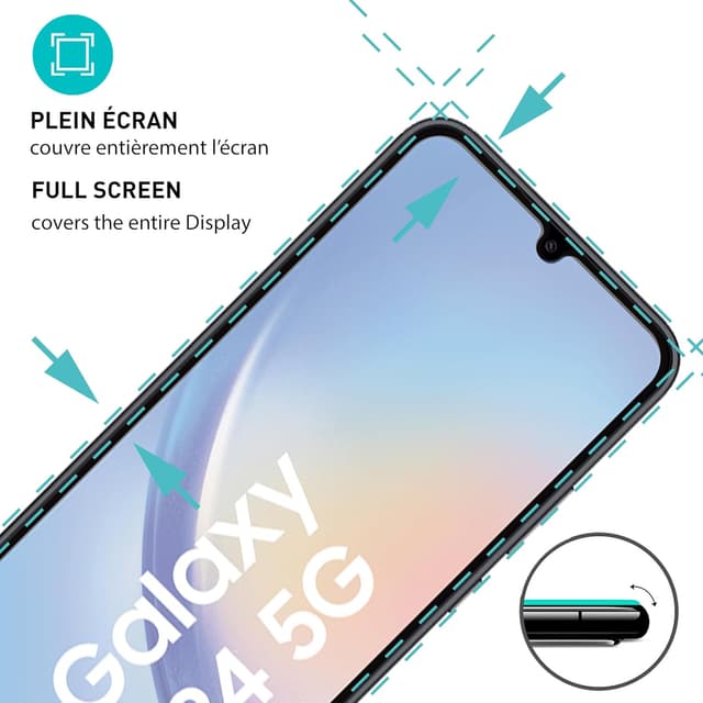 Detalle 2 de smartect Verre Trempé (2 pièces) pour Samsung Galaxy A34 5G, plein écran mat anti-rayures