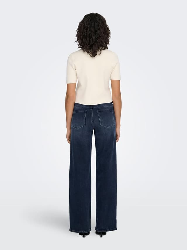 Detalle de ONLY Onlmadison Blush HW Wide DNM Dot632 jeans da donna a gamba larga