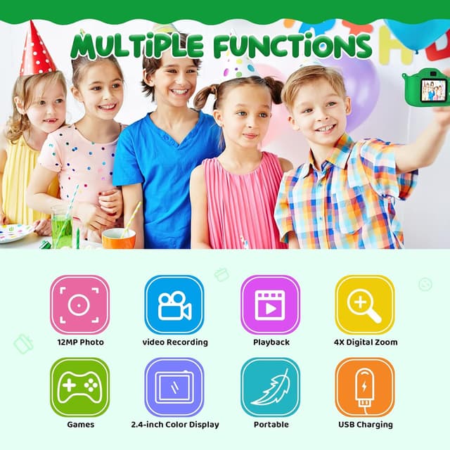 Detalle de ASTGMI Kinderkamera mit 2,0" Display, Digitalkamera für Kinder ab ca. 3 Jahren – grün