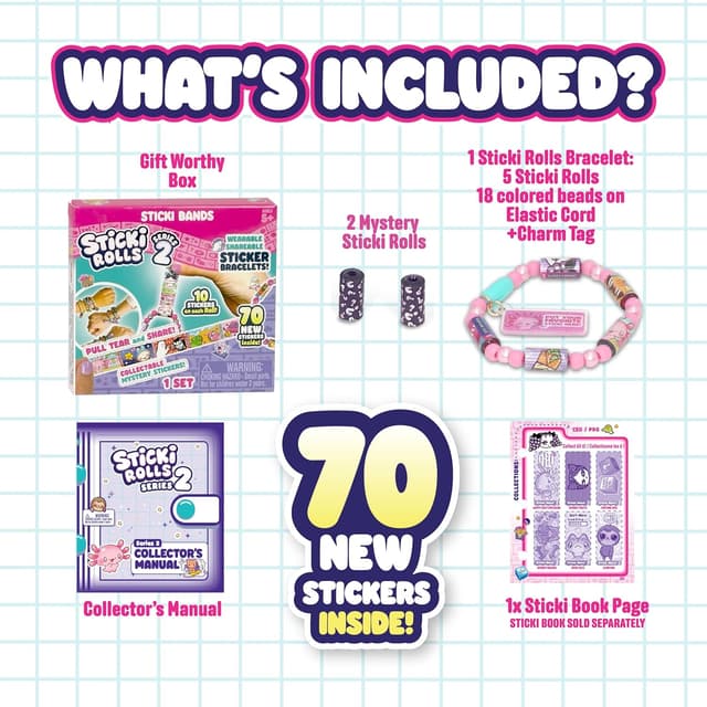 Detalle 2 de STICKI ROLLS Sticki Bands 70 stickers 🎀