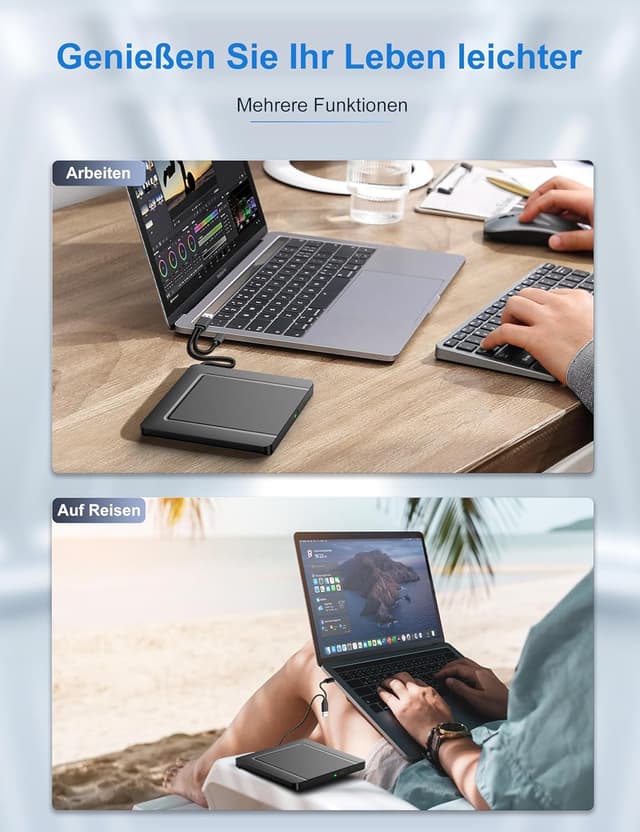 Thumbnail 5 de Externes CD DVD Laufwerk USB 3.0 Ultra dünn