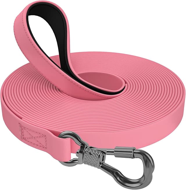 Detalle de X XBEN Wasserdichte Schleppleine für Hunde mit abschließbarer Karabiner-Klemme – 10 m gummiert