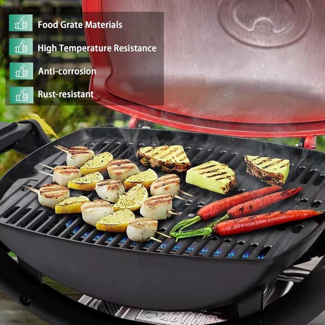 Detalle 2 de COGRICHBF Gusseisen-Grillrost als Ersatz für Weber Q300/Q320 (2er-Set, 45,2 x 32 cm)